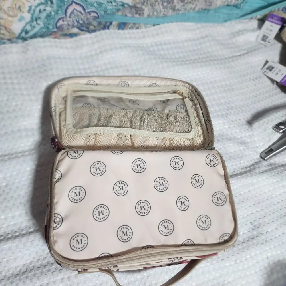 MARTHA STEWART EUC CARRY MAKEUP JEWELRY BOX BAG TRAVEL NAG